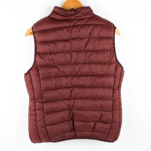 Leehanton Women's S Maroon Full Zip Fleece Velour Lined Puffer Vest