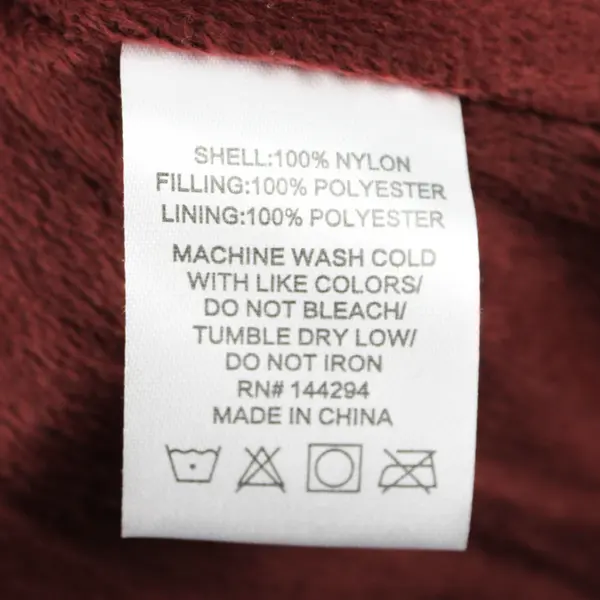 Leehanton Women's S Maroon Full Zip Fleece Velour Lined Puffer Vest