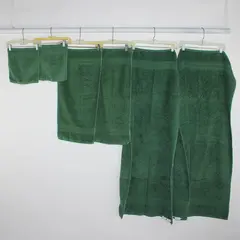 Lot Of 6 The Company Store Solid Green 100% Cotton Towels 2 Wash, 2 Hand, 2 Bath