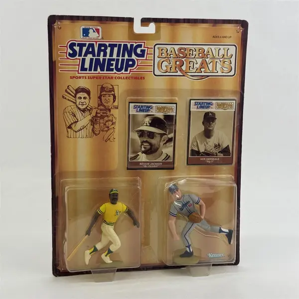 1990 Kenner Starting Lineup Baseball Greats Reggie Jackson and Don Drysdale NIP