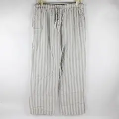 Stars Above Women's M White/Gray Striped Perfectly Cozy Flannel Lounge Pants