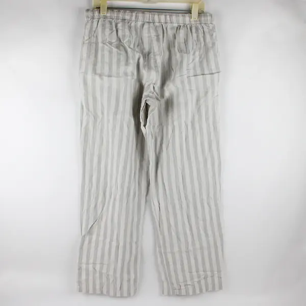 Stars Above Women's M White/Gray Striped Perfectly Cozy Flannel Lounge Pants