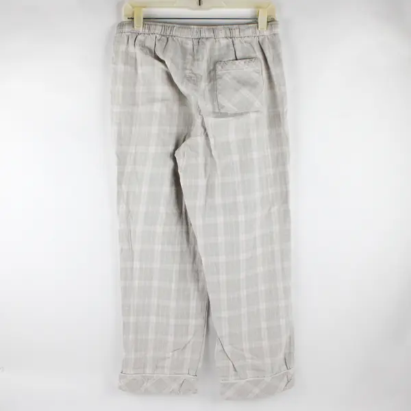 Dip Sleepwear Women's M Gray Plaid 100% Cotton Elastic Waist Lounge Pants
