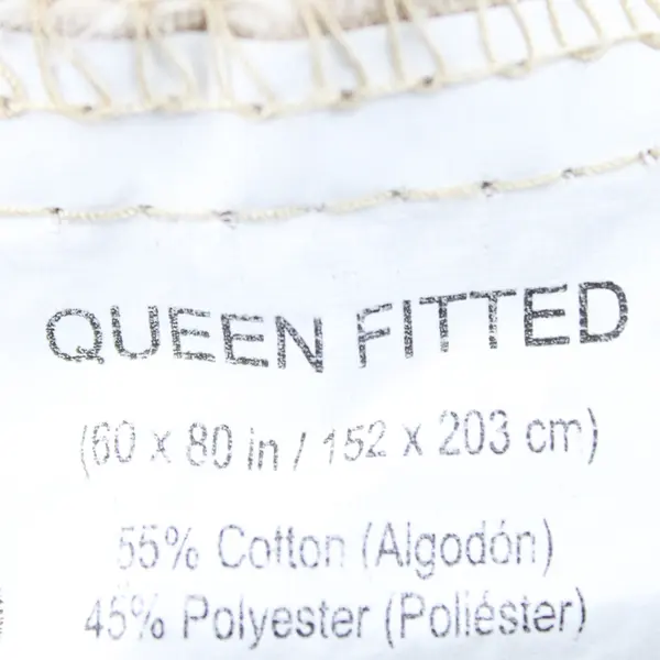 Walmart Solid Beige Color Queen Fitted Bed Sheet (60" x 80") Cotton/Polyester