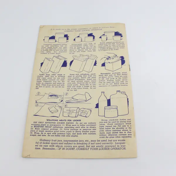 1944 Locker Logic Booklet Jewel Ice Cream Co St Helens Newberg Molalla Oregon
