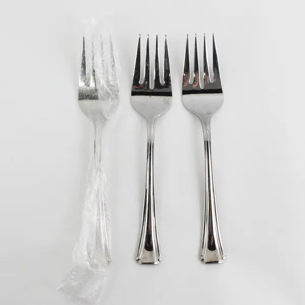 Set of 3 Oneida Bordeaux Stainless Medium Solid Cold Meat Serving Forks