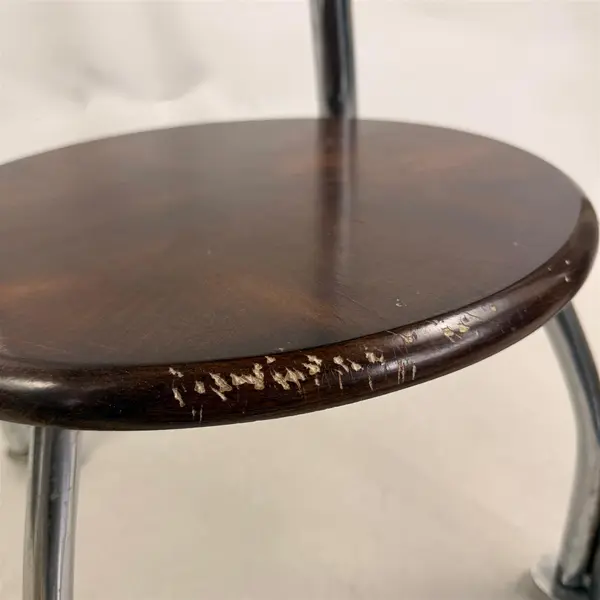 Round Wood and Glass Side Table With Curved Feet - Local Pickup Only