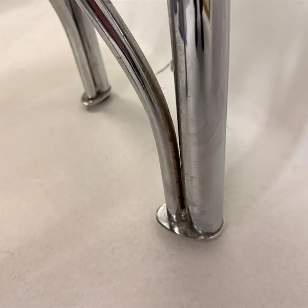 Round Wood and Glass Side Table With Curved Feet - Local Pickup Only