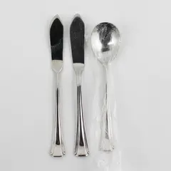 Lot of 3  Oneida Bordeaux Stainless Sugar Spoon & 2 Flat Handle Butter Knives