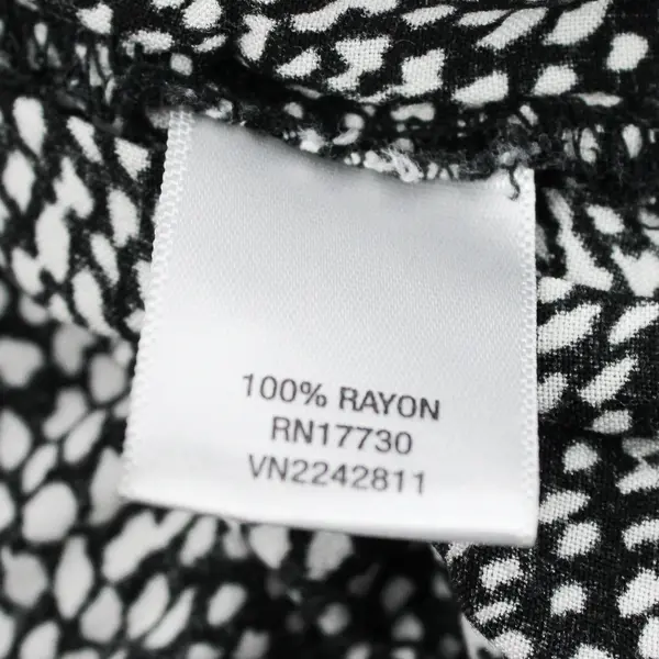 Pure Energy Women's Plus Size 2 Blk & White Spotted Roll Tab Shirt Dress