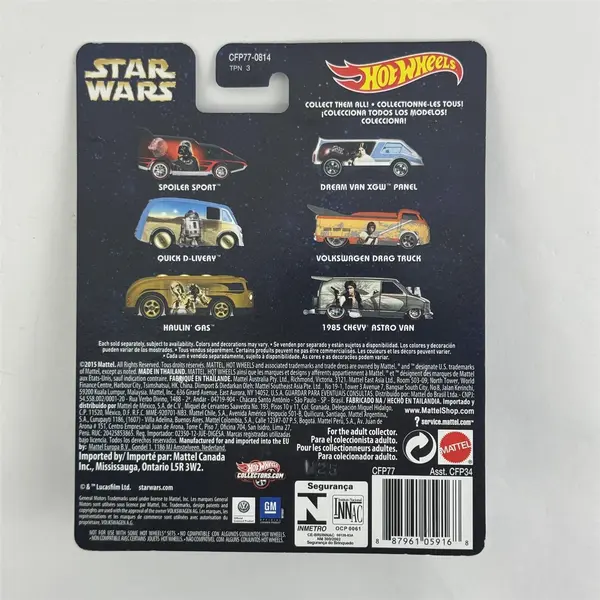 2015  Mattel Hot Wheels Star Wars Series Real Riders  Quick D-Livery R2-D2 NIP