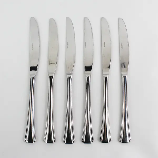 Set of 6 Oneida Bordeaux Stainless Modern Solid Knives