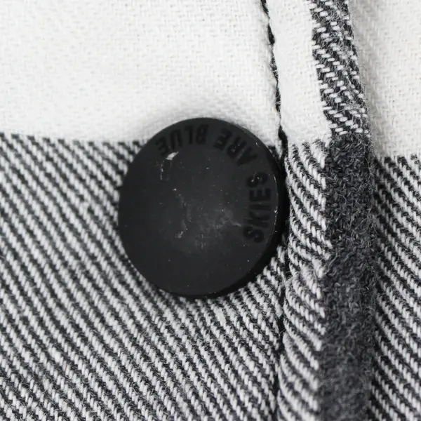 Skies are Blue Women's S Black & White Plaid Fleece Lined Snap Button Vest