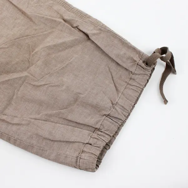 Liz Claiborne Women's 12 Khaki Drawstring Leg Cuff 100% Cotton Capri Pants