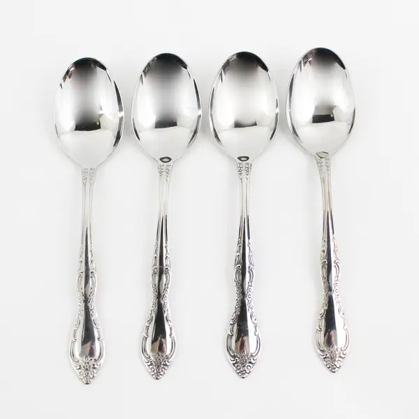 Set of 4 Oneida Bourbon Stainless Teaspoons