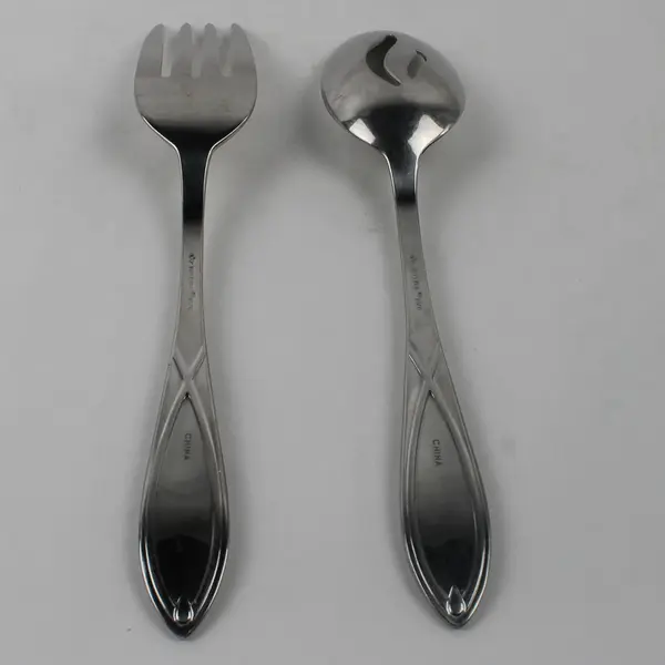 Lot Of 2 Wallace Silver Vista (Stainless) Flatware Serving Set (Spoon & Fork)
