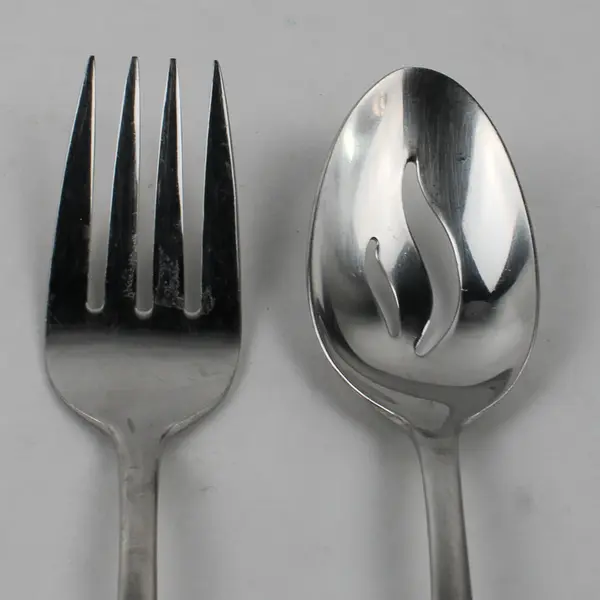 Lot Of 2 Wallace Silver Vista (Stainless) Flatware Serving Set (Spoon & Fork)