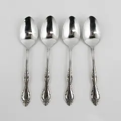 Set of 4 Oneida Bourbon Stainless Teaspoons