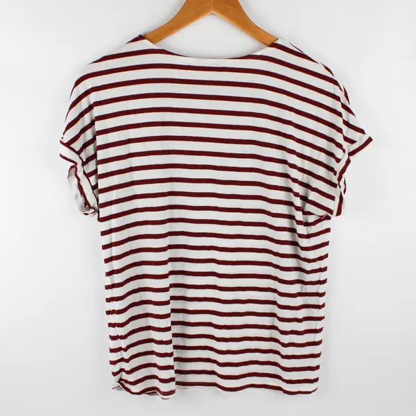 Green Envelope Los Angeles Women's M Red & White Short Sleeve T-Shirt