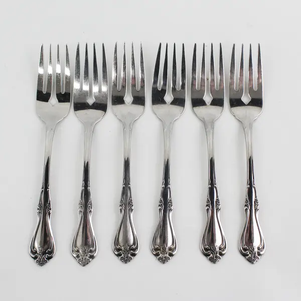 Set of 6 Oneida Bourbon Stainless Salad Forks