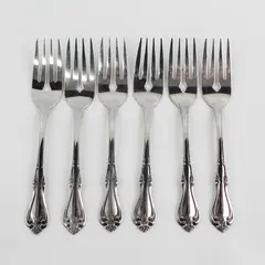 Set of 6 Oneida Bourbon Stainless Salad Forks