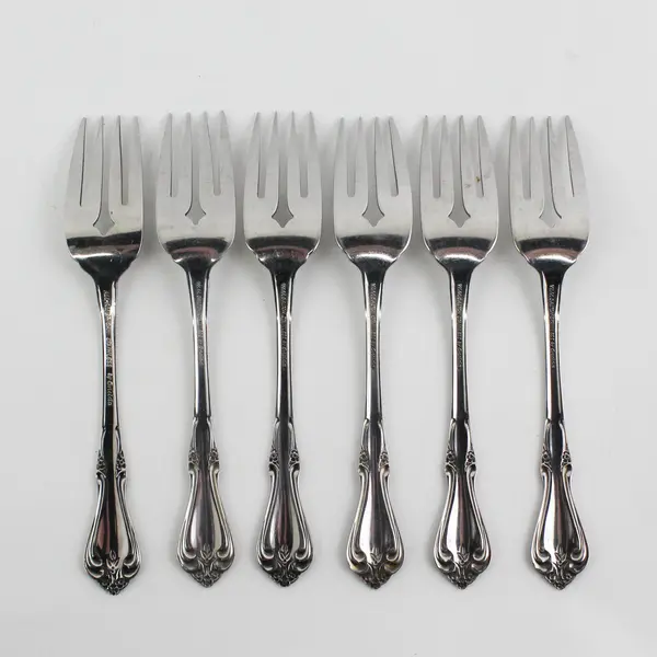 Set of 6 Oneida Bourbon Stainless Salad Forks