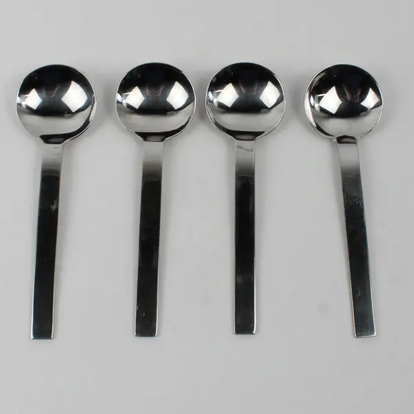 Lot Of 4 Wallace Silver Trenton (Stainless) Flatware Soup Spoons 7.25" Long