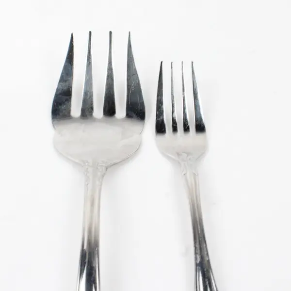 Lot Of 4 Wallace Silver Sophie (Stainless) Flatware Serving Fork & 3 Salad Forks