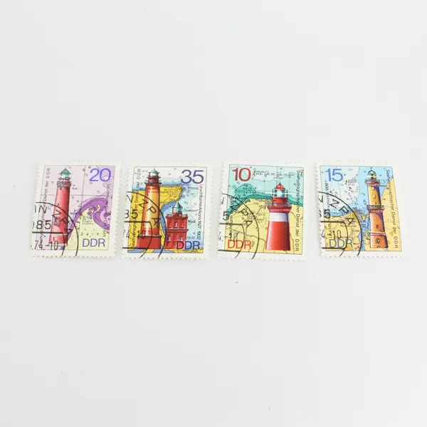 Lot Of 4 East Germany DDR Lighthouses Stamps OG Precancel 1974