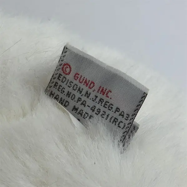 GUND White Plush Teddy Bear With Red Velvet Gift Bag 14"