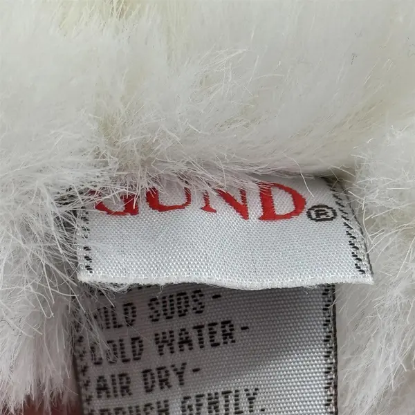 GUND White Plush Teddy Bear With Red Velvet Gift Bag 14"