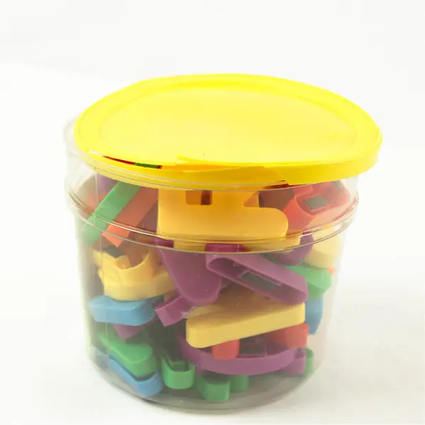 43 Large Colorful Magnetic Letters Alphabet Set w/ Case - Lid Broken