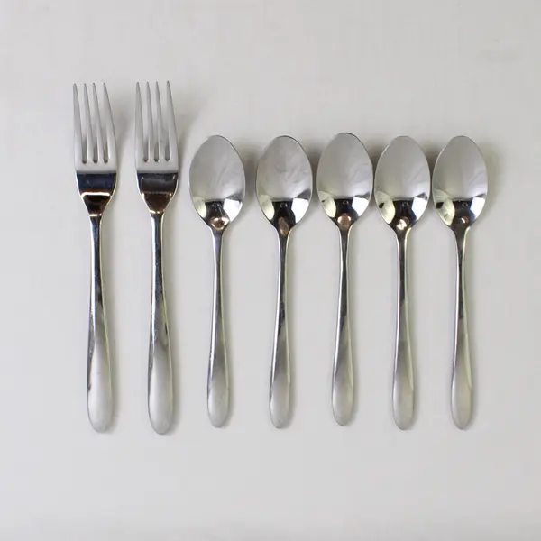 Lot Of 7 Wallace Silver Saphire (Stainless) Flatware 2 Dinner Fork 5 Teaspoons