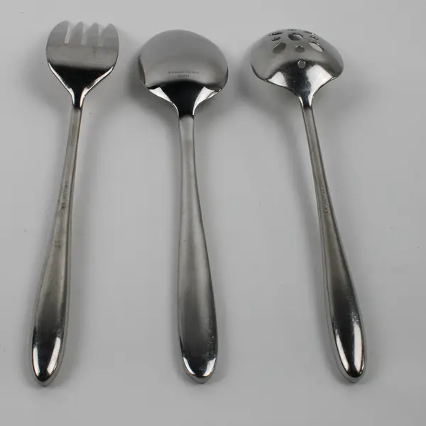 Lot Of 3 Wallace Silver Saphire (Stainless) Flatware 1 Serving Fork & 2 Spoons
