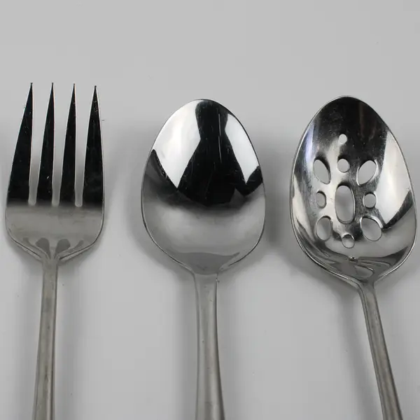 Lot Of 3 Wallace Silver Saphire (Stainless) Flatware 1 Serving Fork & 2 Spoons