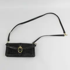 Giani Bernini Black Leather Crossbody Bag Compact Lightweight 