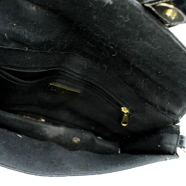 Giani Bernini Black Leather Crossbody Bag Compact Lightweight 