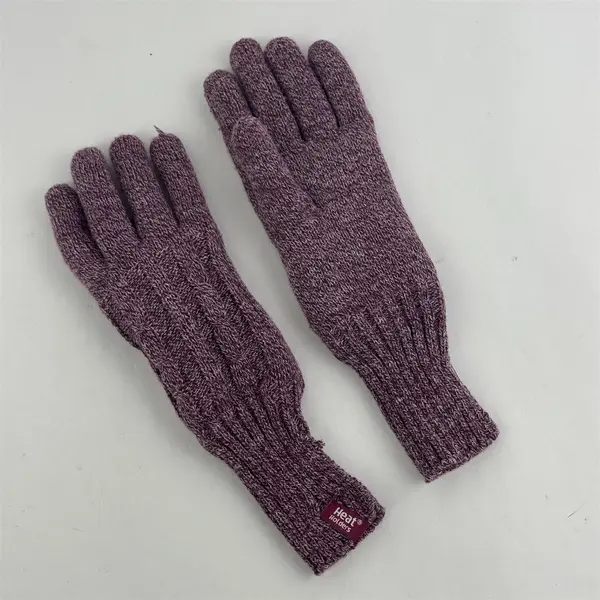 Lot of 2 Pairs Women's Winter Gloves White & Purple