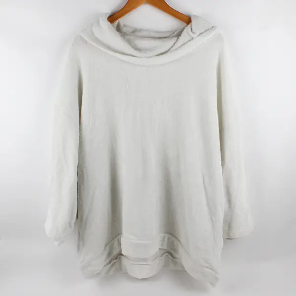 Lane Bryant Women's 22/24 White Cowl Neck Pullover Short Dolman Sleeve Sweater