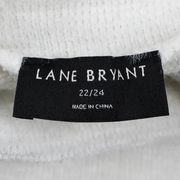 Lane Bryant Women's 22/24 White Cowl Neck Pullover Short Dolman Sleeve Sweater