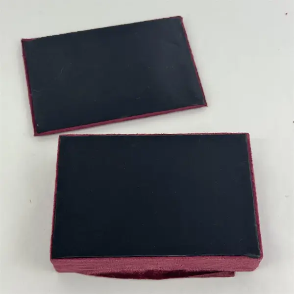 Pier 1 Burgundy Crushed Velvet Embroidered Beaded Jewelry Box 