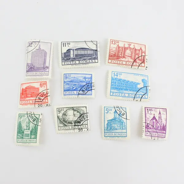 Lot Of 10 Romania Posta Romana Architecture Stamps OG Precanceled 