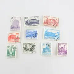 Lot Of 10 Romania Posta Romana Architecture Stamps OG Precanceled 