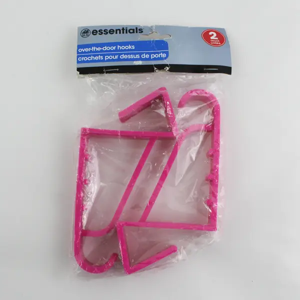 Lot of Pink Over-the-Door Hooks & Self Adhesive Strips Used