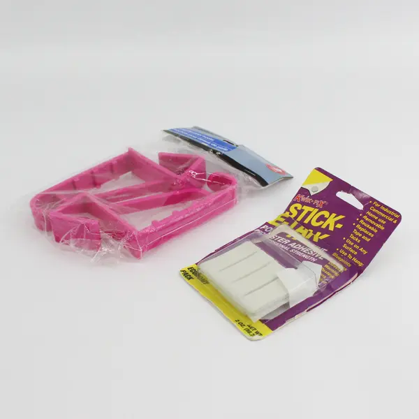 Lot of Pink Over-the-Door Hooks & Self Adhesive Strips Used
