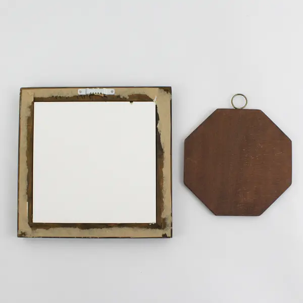 Lot of 2 Small Wall Pictures Butterflies & Teapot Rose Vintage Frames