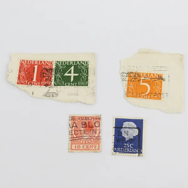 Lot Of 5 Netherlands Stamps Used Canceled On Paper 