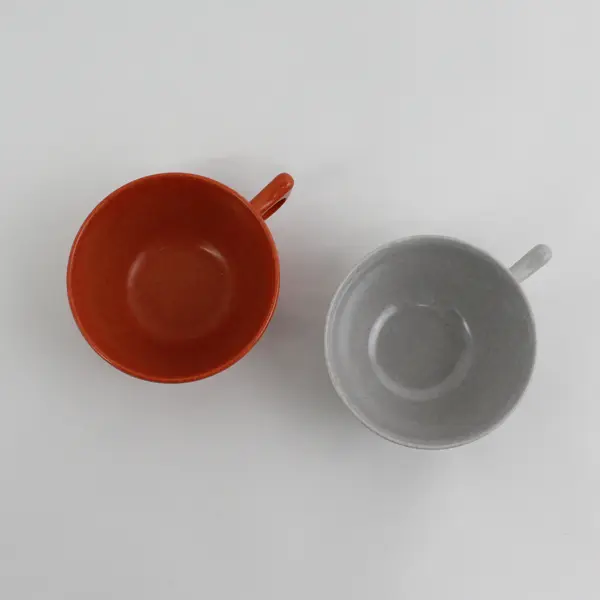 Lot of 2 Flyte Cups Grey & Orange Glassware Drinkware