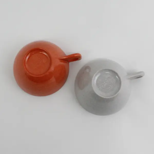 Lot of 2 Flyte Cups Grey & Orange Glassware Drinkware