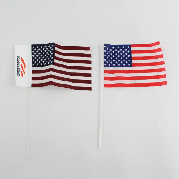 Lot of 6 Small American Flags 11x2 Handheld Tabletop Patriotic